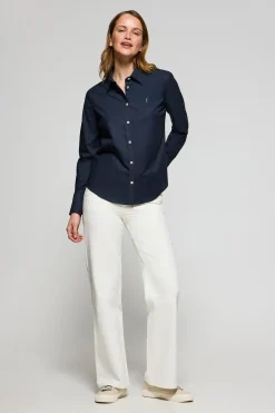 Camisa Oxford Regular fit azul marino con logo Rigby Go