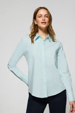 Camisa Oxford Regular fit color aguamarina con logo Rigby Go