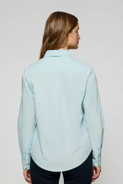 Camisa Oxford Regular fit color aguamarina con logo Rigby Go