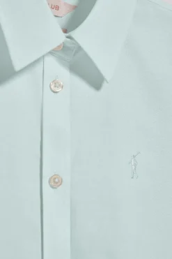 Camisa Oxford Regular fit color aguamarina con logo Rigby Go
