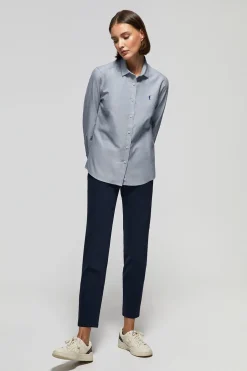 Camisa Oxford Regular fit azul denim con logo Rigby Go
