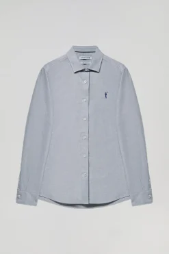 Camisa Oxford Regular fit azul denim con logo Rigby Go