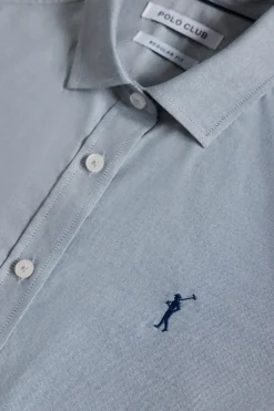 Camisa Oxford Regular fit azul denim con logo Rigby Go