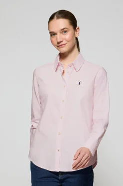 Camisa Oxford Regular fit rosa con logo Rigby Go