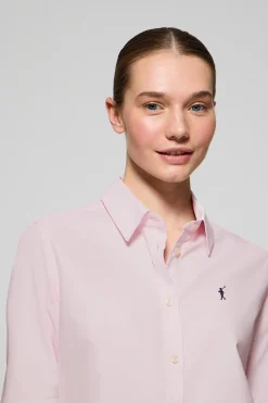 Camisa Oxford Regular fit rosa con logo Rigby Go
