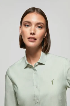 Camisa Oxford Regular fit verde jade con logo Rigby Go