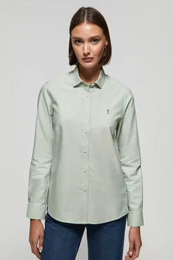 Camisa Oxford Regular fit verde jade con logo Rigby Go
