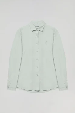 Camisa Oxford Regular fit verde jade con logo Rigby Go