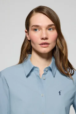 Camisa Oxford Regular fit azul celeste con logo Rigby Go