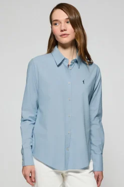 Camisa Oxford Regular fit azul celeste con logo Rigby Go