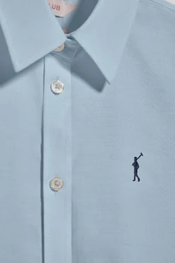 Camisa Oxford Regular fit azul celeste con logo Rigby Go