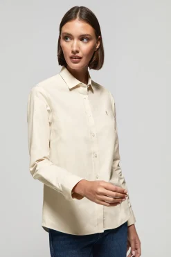 Camisa Oxford Regular fit beige con logo Rigby Go