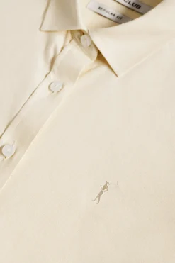 Camisa Oxford Regular fit beige con logo Rigby Go