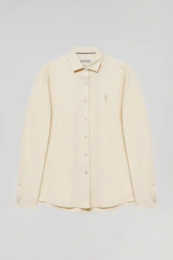 Camisa Oxford Regular fit beige con logo Rigby Go