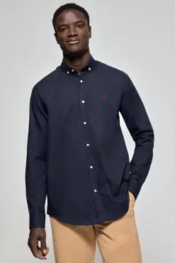 Camisa oxford Rio azul marino con bordado Rigby Go