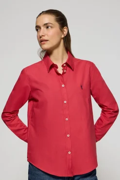 Camisa oxford roja con logo bordado Rigby Go