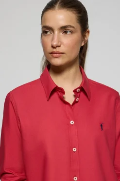Camisa oxford roja con logo bordado Rigby Go