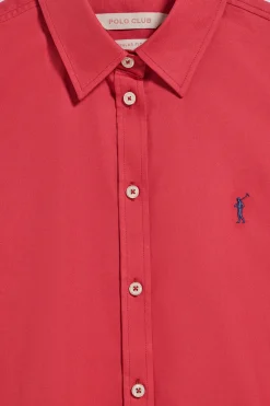 Camisa oxford roja con logo bordado Rigby Go