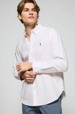 Camisa oxford rosa con logo bordado Rigby Go