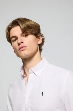 Camisa oxford rosa con logo bordado Rigby Go
