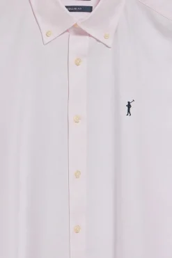 Camisa oxford rosa con logo bordado Rigby Go