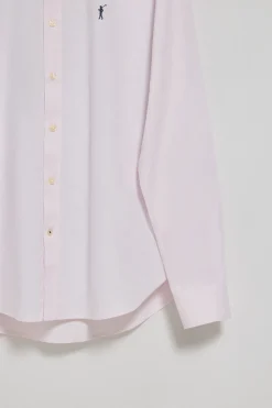 Camisa oxford rosa con logo bordado Rigby Go