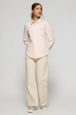 Camisa oxford rosa palo con logo bordado Rigby Go