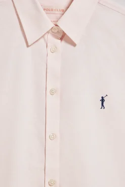 Camisa oxford rosa palo con logo bordado Rigby Go