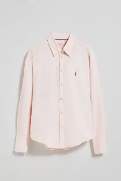 Camisa oxford rosa palo con logo bordado Rigby Go