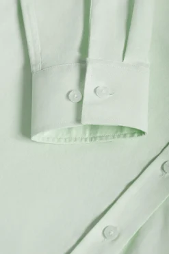 Camisa oxford verde claro con logo bordado