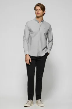 Camisa oxford verde grisáceo con logo bordado Rigby Go