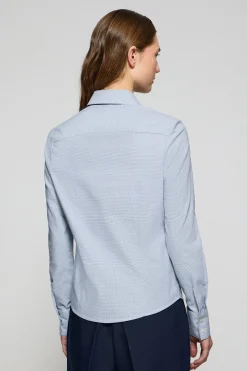 Camisa pata de gallo azul con bordado Rigby Go