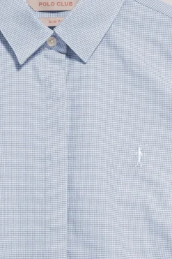 Camisa pata de gallo azul con bordado Rigby Go