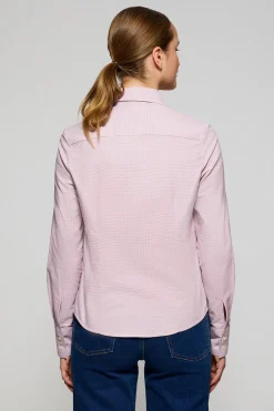 Camisa pata de gallo rosa con bordado Rigby Go