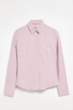 Camisa pata de gallo rosa con bordado Rigby Go