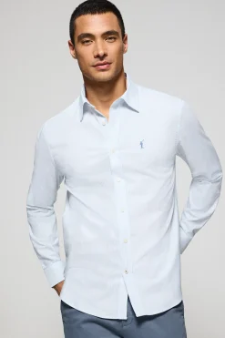 Camisa raya yale azul claro con logo bordado Rigby Go