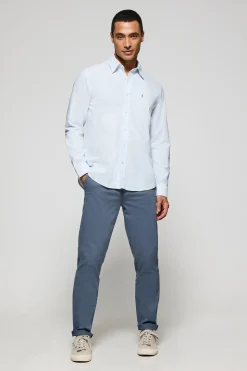 Camisa raya yale azul claro con logo bordado Rigby Go
