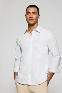 Camisa raya yale gris claro con logo bordado Rigby Go