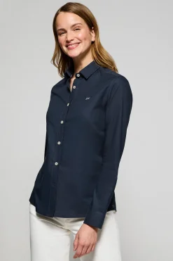 Camisa regular fit azul marino con bordado Polo Club