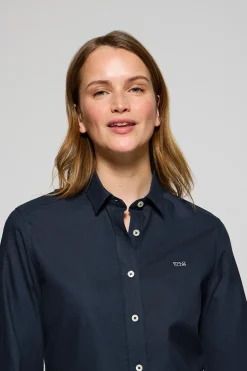 Camisa regular fit azul marino con bordado Polo Club