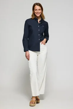 Camisa regular fit azul marino con bordado Polo Club