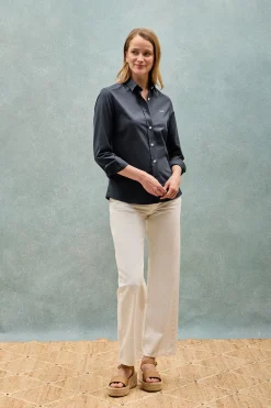 Camisa regular fit azul marino con bordado Polo Club
