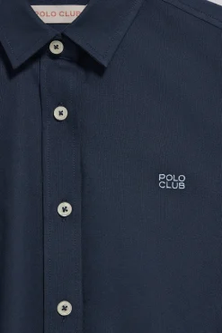 Camisa regular fit azul marino con bordado Polo Club