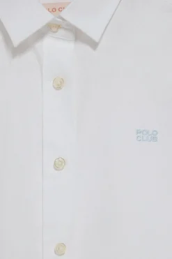 Camisa regular fit blanca con bordado Polo Club