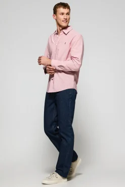Camisa roja Pharrel de rayas con logo Rigby Go bordado
