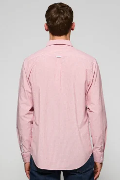Camisa roja Pharrel de rayas con logo Rigby Go bordado