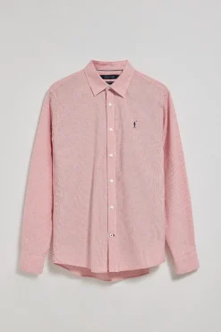 Camisa roja Pharrel de rayas con logo Rigby Go bordado