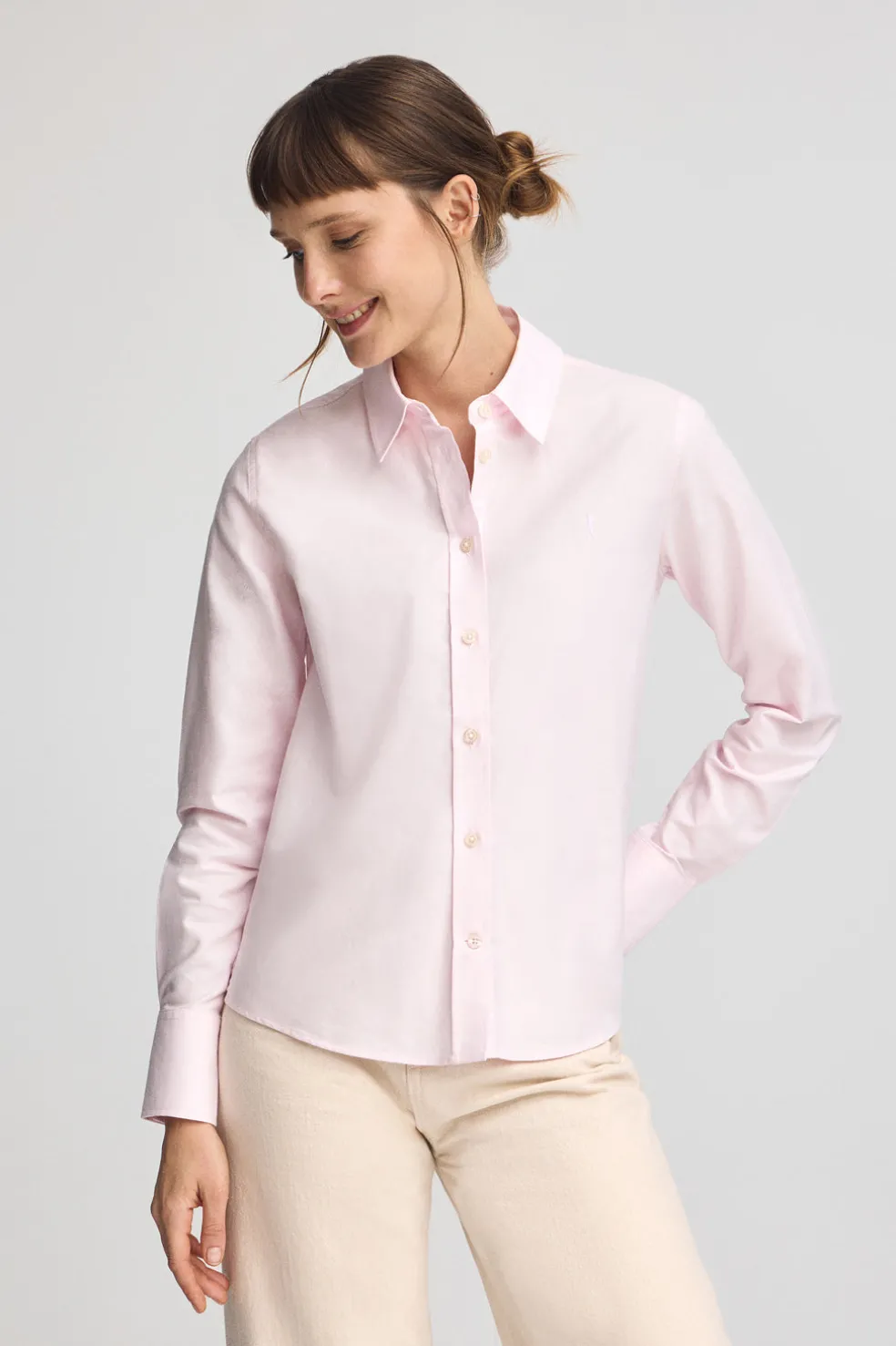 Camisa rosa de corte recto con logo Rigby Go
