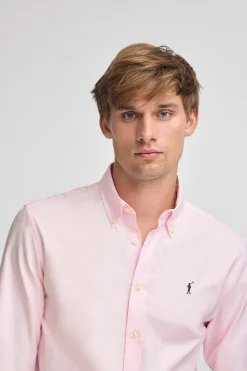 Camisa rosa de corte regular con logo Rigby Go
