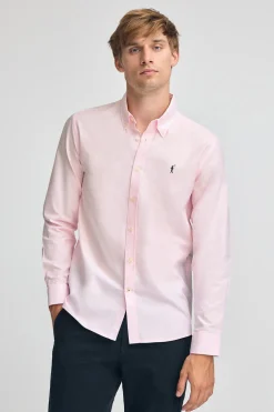 Camisa rosa de corte regular con logo Rigby Go